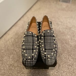 J. Crew Houndstooth and Pearl Loafers